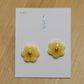 Mino Ware Ceramic Earrings - Small Flower Series - Dandelion