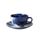 marble blue coffee cup and saucer