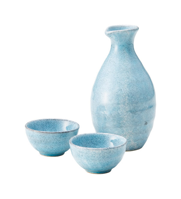 shirahama sake bottle and cup set